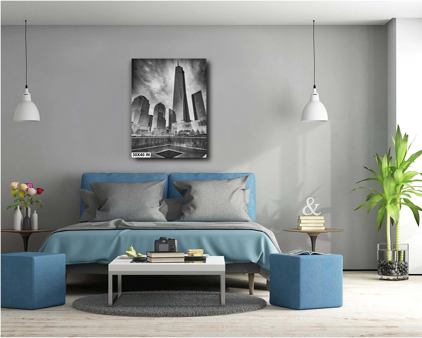 New York Wall Art - One World Trade Center Art Print - 9/11 Memorial NYC Skyline Photography, Freedom Tower Decor for Home or Office
