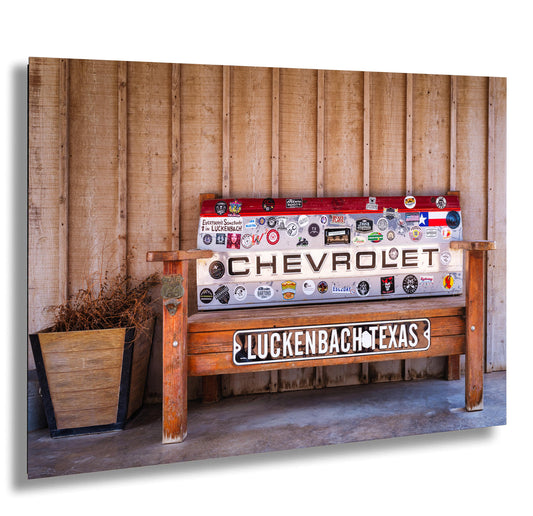 Luckenbach Texas Bench Fine Art Print on Premium Photo Paper or Ready-to-Hang Canvas & Metal Décor