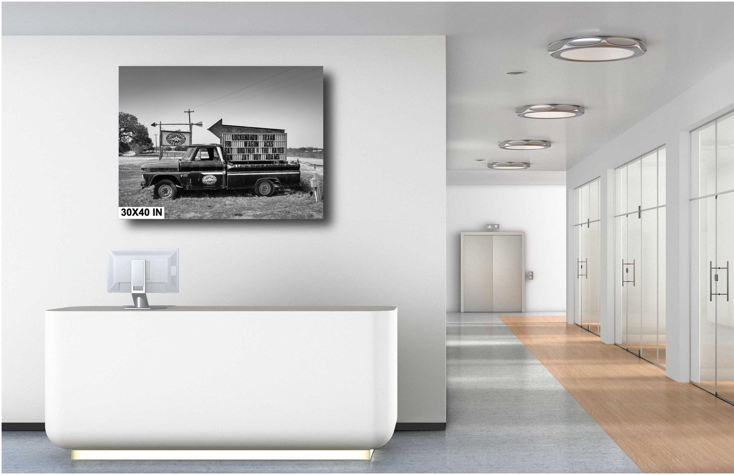 Luckenbach Texas Pickup and Sign Art Print - Outlaw Country Photography on Premium Paper, Canvas, Acrylic & Metal Options