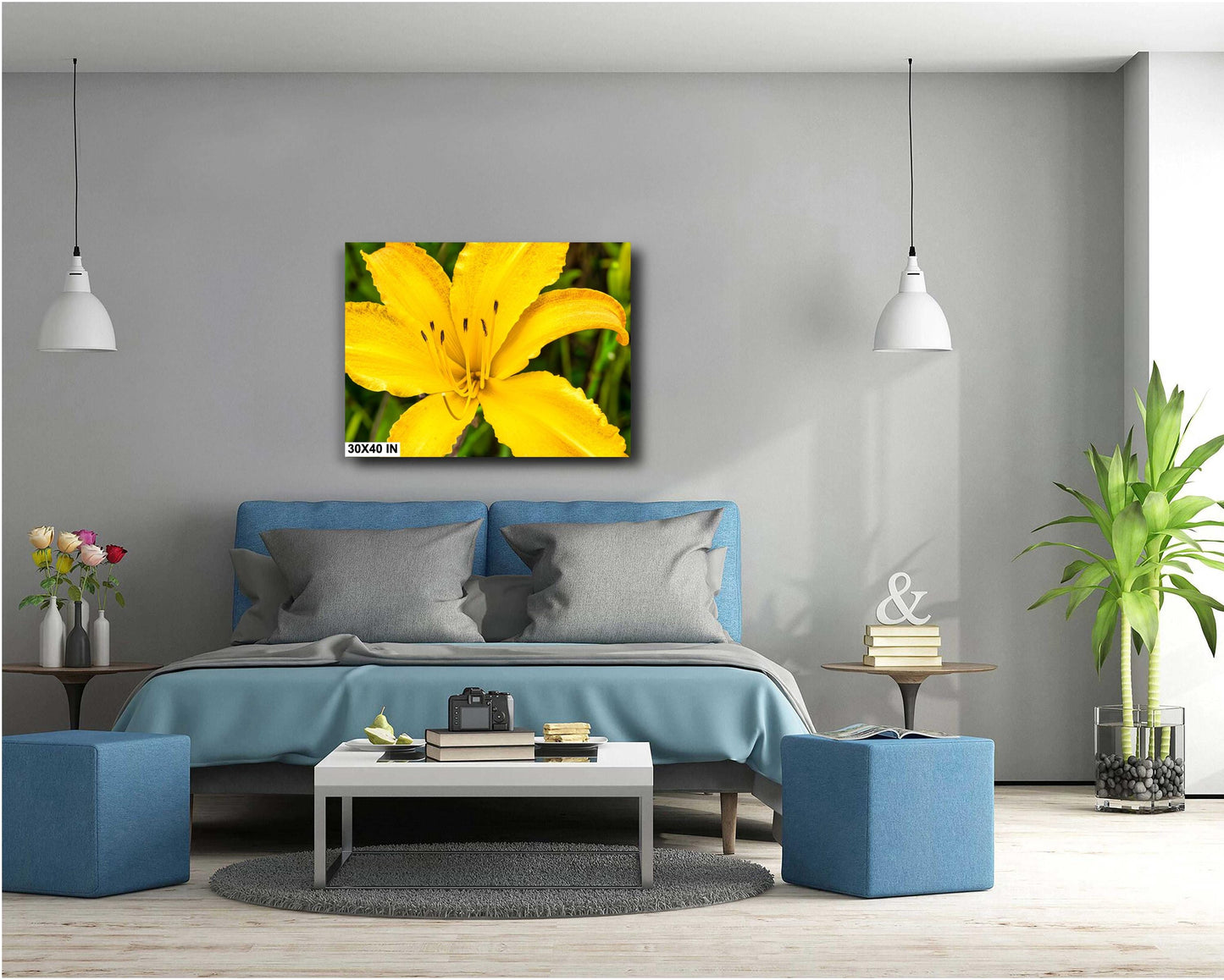 Vibrant Yellow Day Lily Art Print: Petal Detail Close-Up Photo on Canvas, Metal & Fine Paper