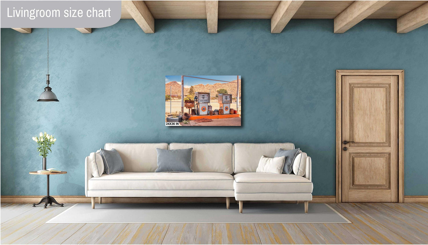 Valentine Arizona Route 66 Union 76 Station: AZ Desert Landscape Photography, Americana Wall Art for Man Cave
