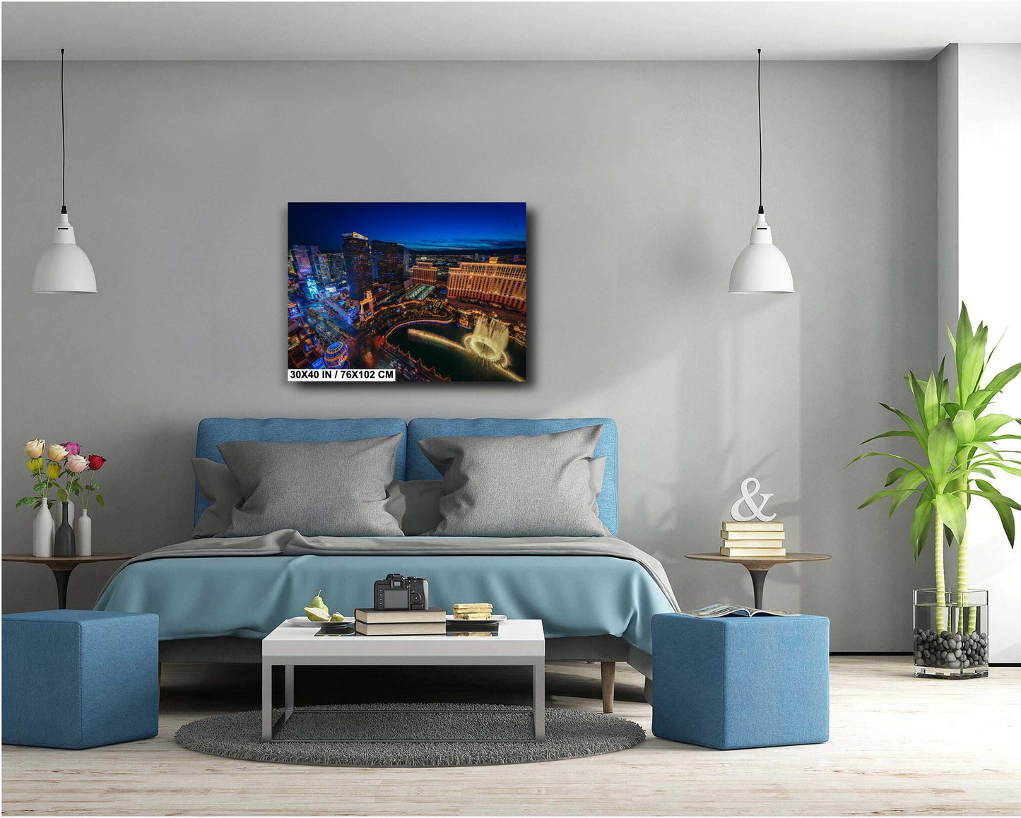 Las Vegas Skyline Print Wall Art: Aerial Photo of The Strip on Premium Paper, Canvas, Acrylic & Metal - Ready to Hang Decor