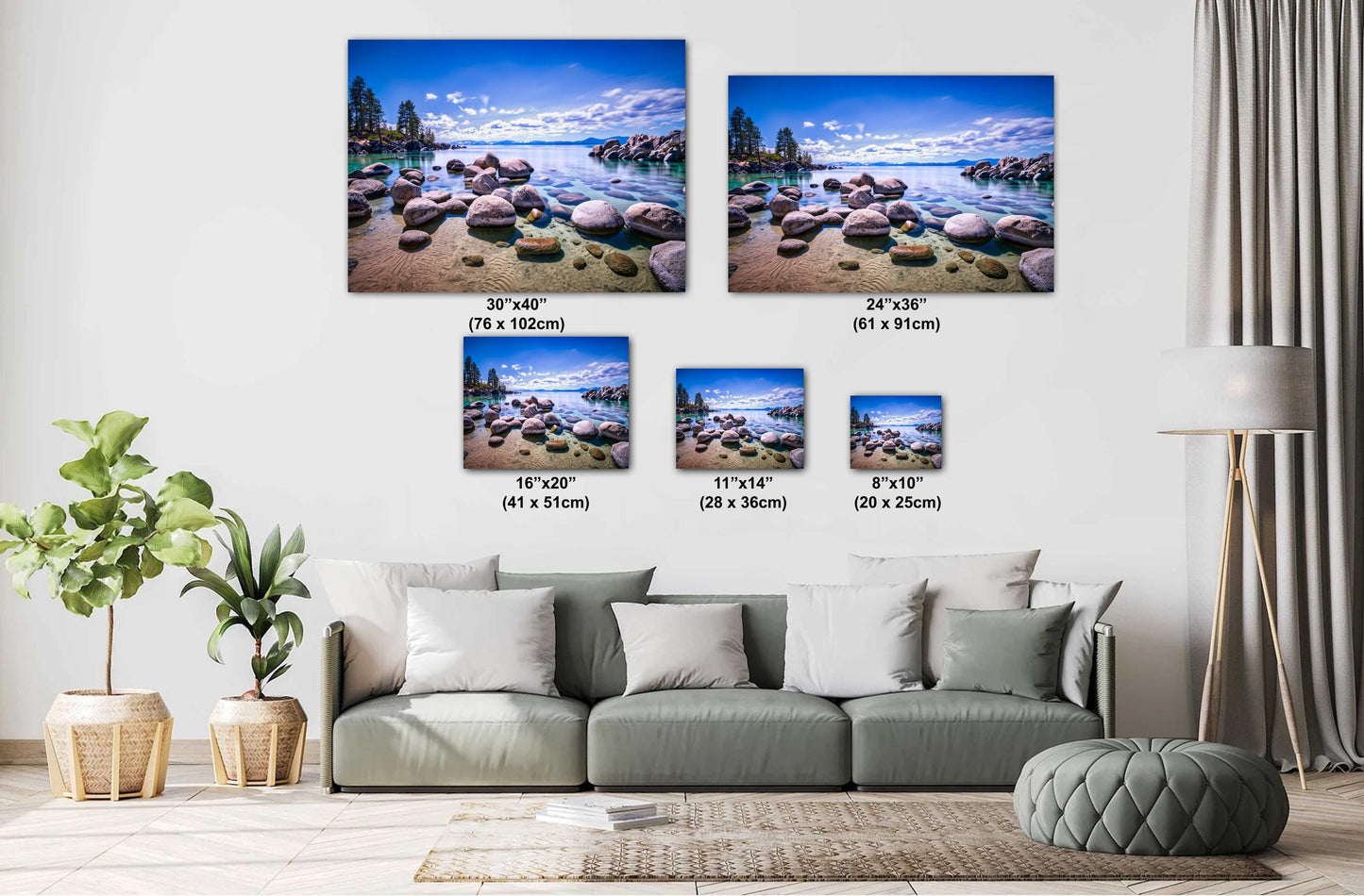 Lake Tahoe Print - Real Photo of Rocks at Sand Harbor State Park Wall Art on Canvas, Acrylic, Metal & Photo Paper - Nevada Photography Decor