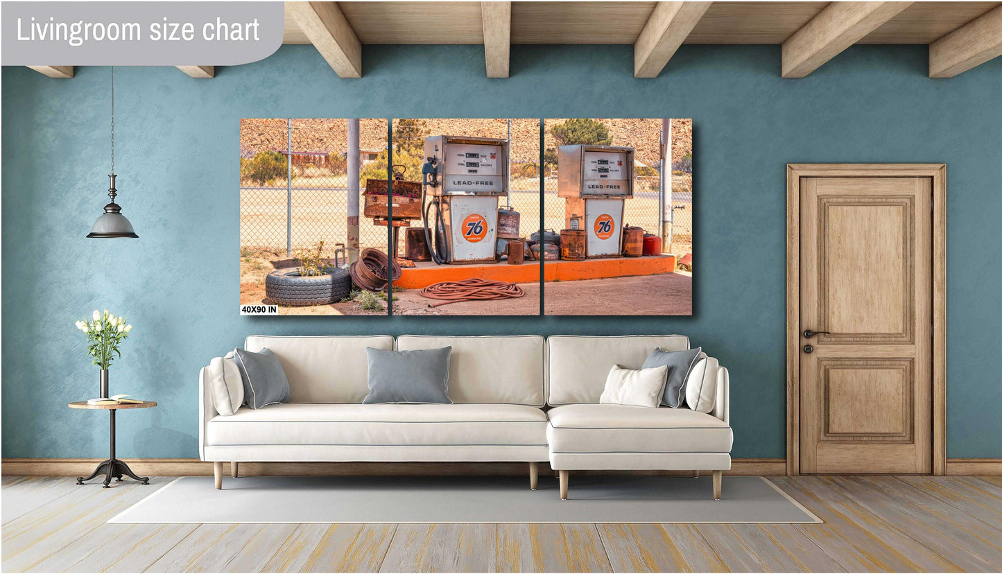 Valentine Arizona Route 66 Union 76 Station: AZ Desert Landscape Photography, Americana Wall Art for Man Cave