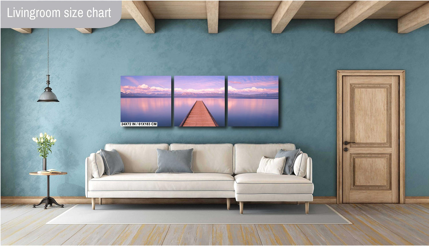 Lake Tahoe Serene Pier Decor - Sunset Fine Art Print on Photo Paper, Canvas & Metal - California Landscape Wall Decor