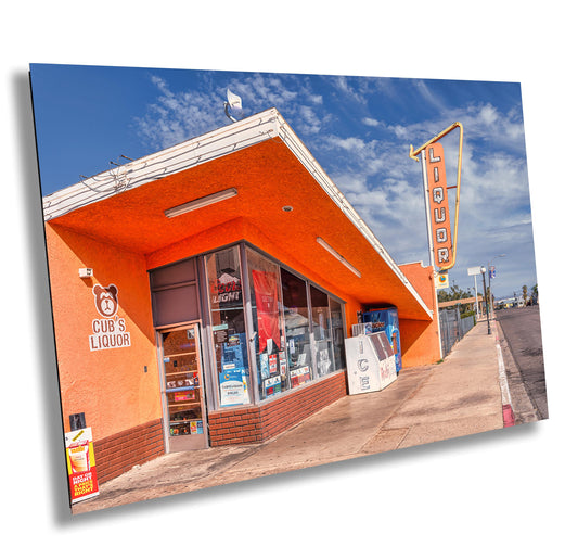 Cubs Liquor Route 66 Wall Art, Southwestern Googie Architecture Bar Print, Boho Eclectic Design, Vintage Decor for Home