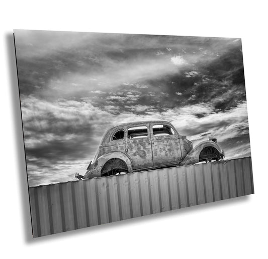 Vintage 1936 Business Sedan at a Junkyard in Yucca, Arizona: Fine Art Photography Print on Premium Photo Paper or Ready-to-Hang Canvas