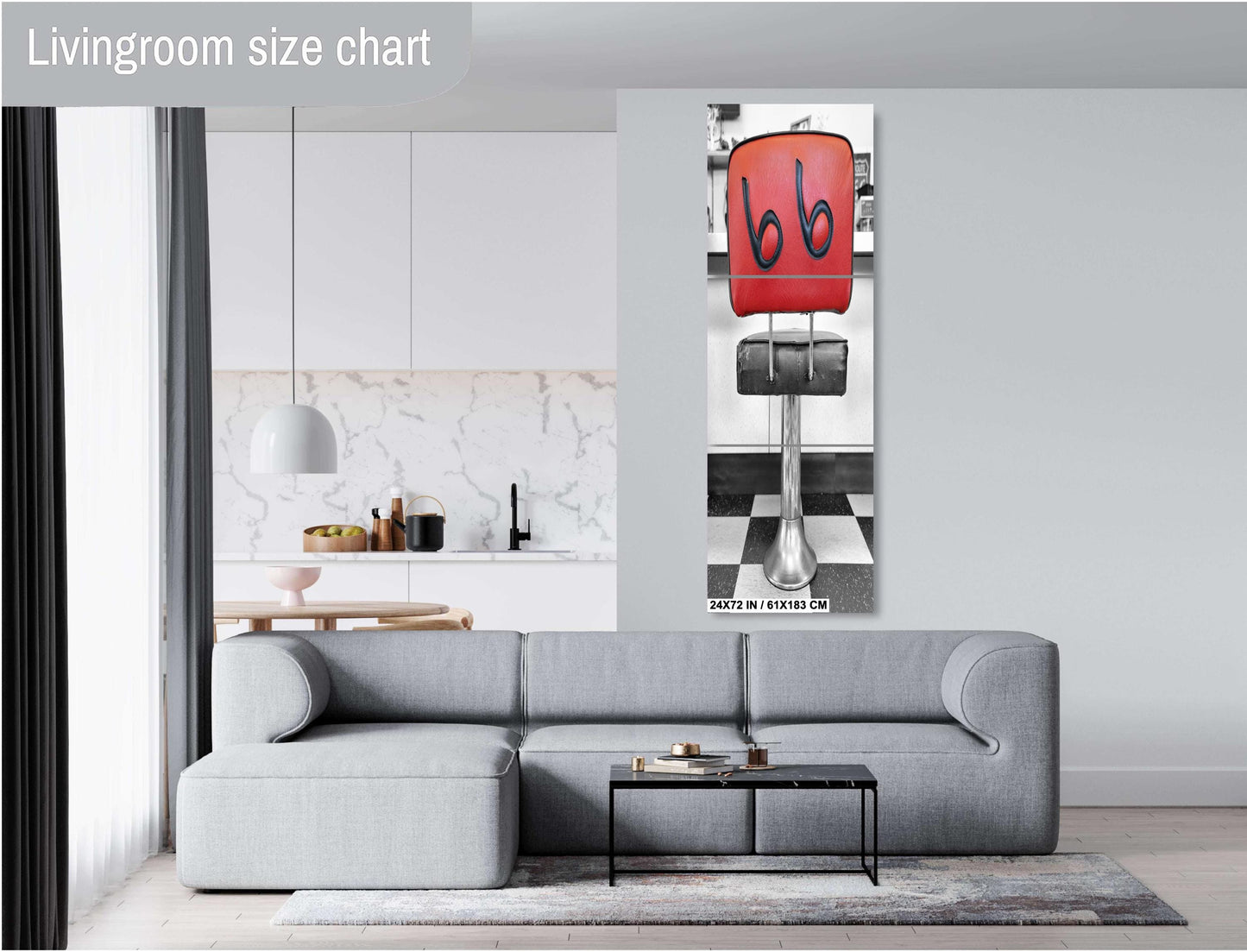 Route 66 Diner Seat Canvas Print | Retro Kitchen Decor & Nostalgic Restaurant Photography Art