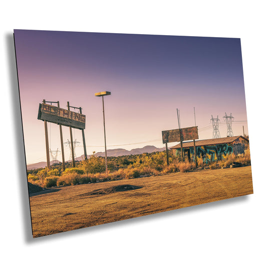 Desert Wall Art - Abandoned Gas Station at Sunset Photo | Nothing AZ Ghost Town Print on Premium Paper, Canvas, Acrylic & Metal