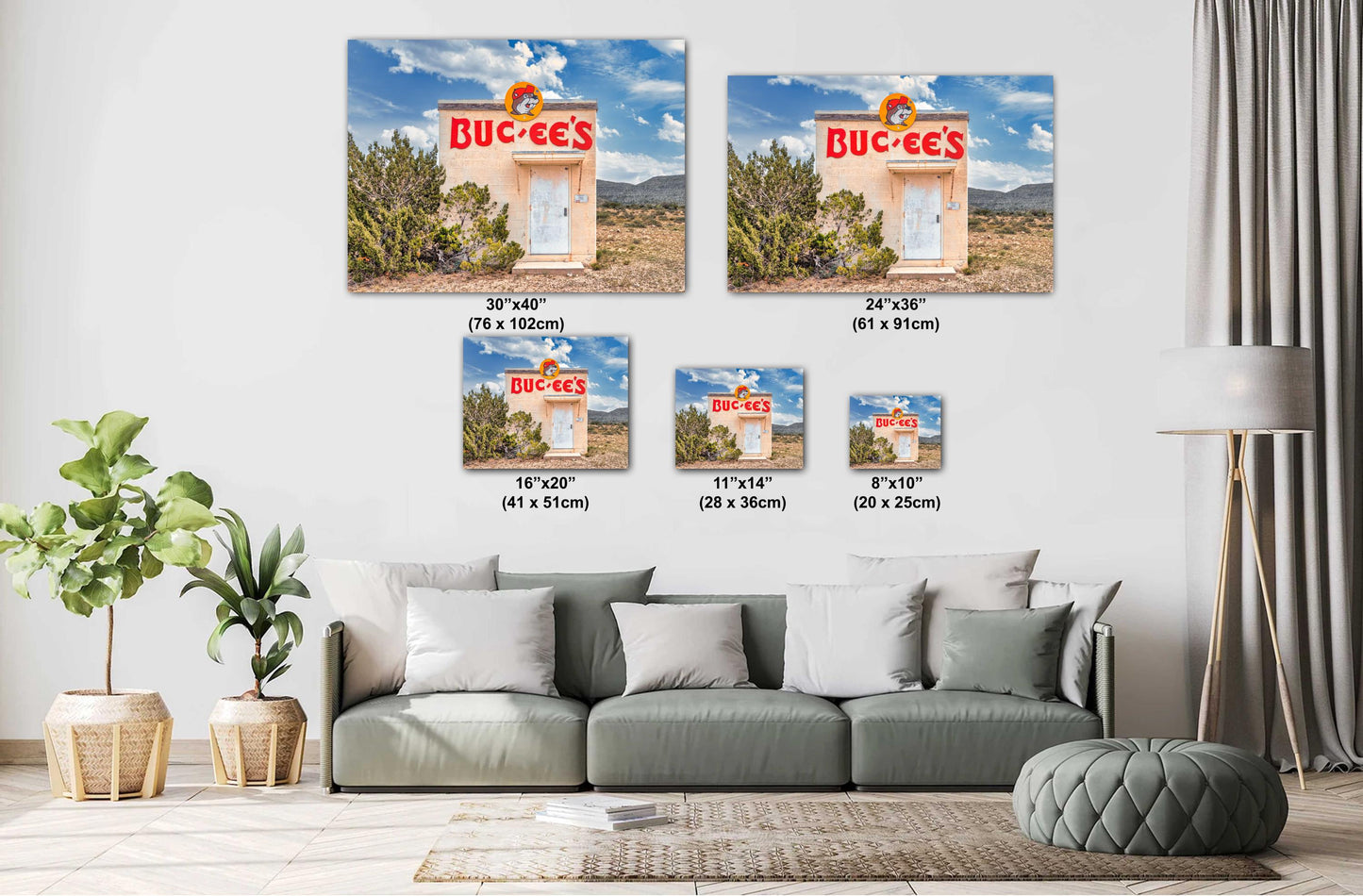 Buc-ee's Art Installation: World's Smallest Bucees, Humorous West Texas Road Trip Poster on Premium Photo Paper or Ready-to-Hang Canvas
