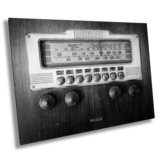 Vintage Philco Radio Wall Art: Rustic Farmhouse Decor for Home Office & Kitchen, Photography Print or Canvas