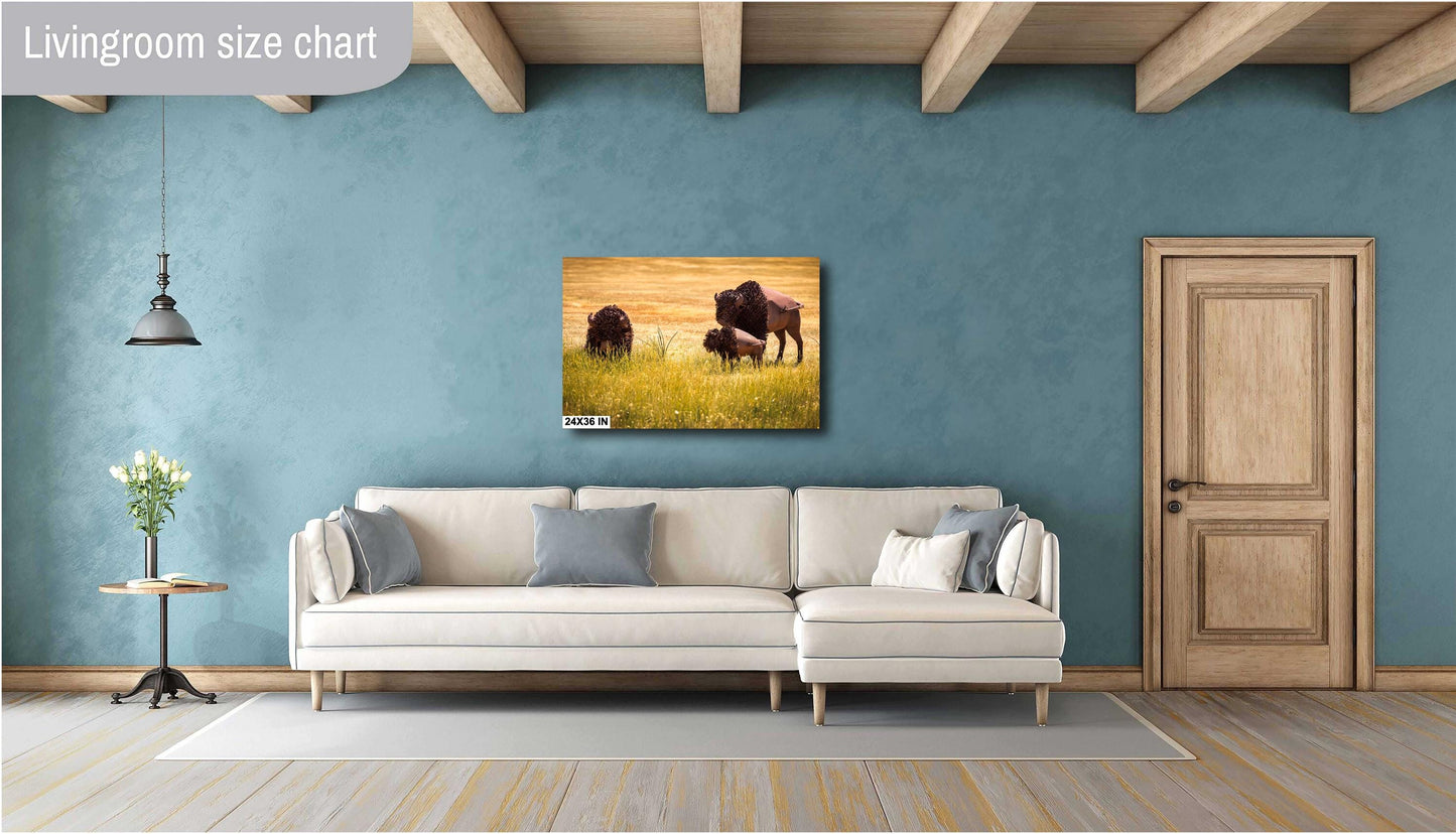 Sculpture of Route 66 Metal Bison | Fine Art Landscape Photography Print | American Wildlife Wall Decor