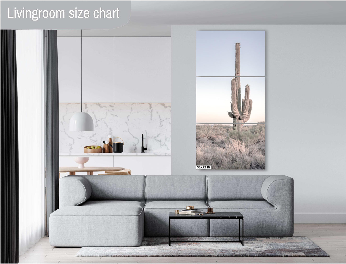 Cactus Wall Prints - Arizona Desert Landscape Print: Saguaro Cactus Wall Art, Boho Southwestern Decor for Home, Nature Photography Decor