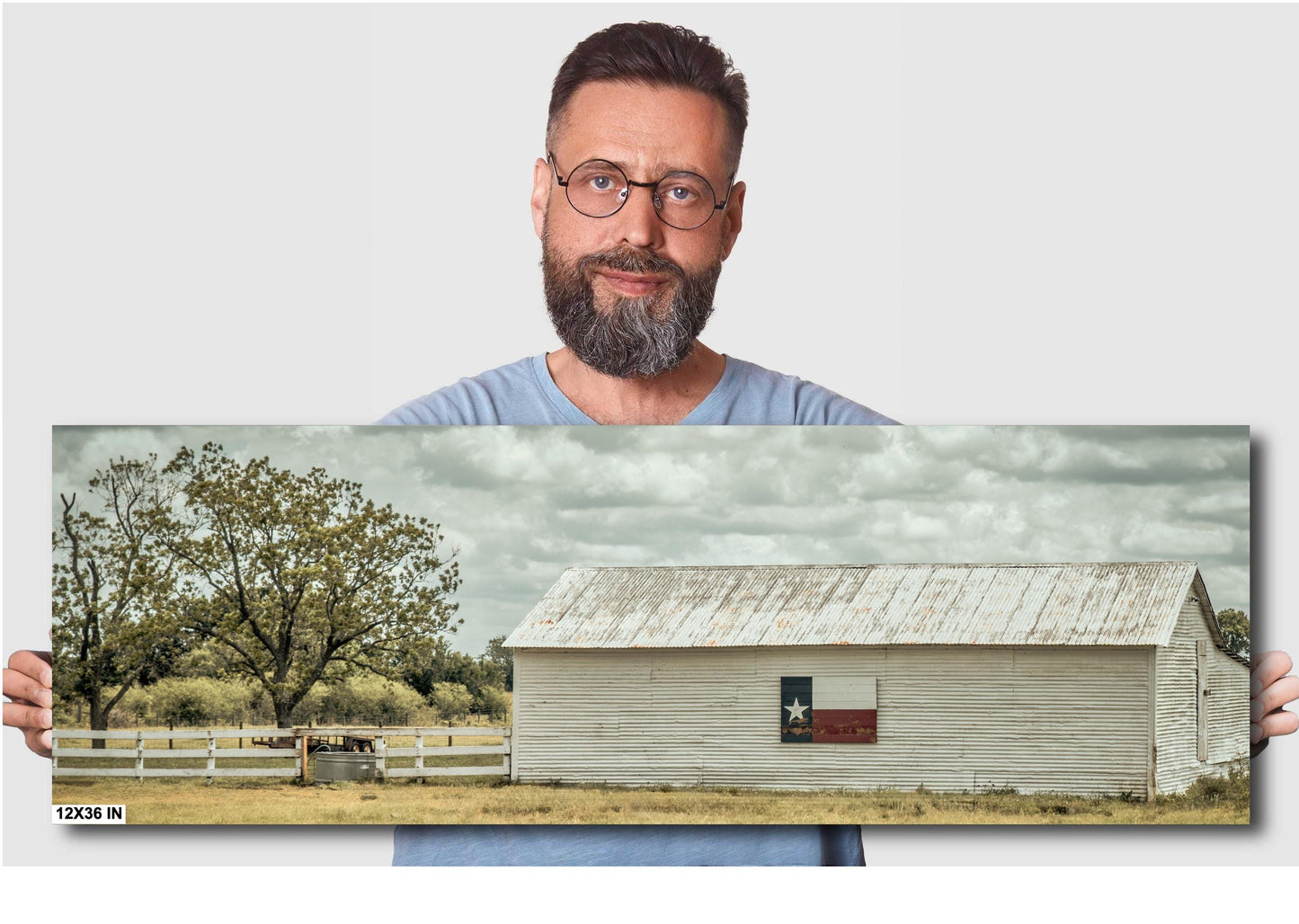 Rustic Wall Art - Texas Flag Barn Wall Art | Rustic Farmhouse Decor - Premium Photo Paper, Canvas, Acrylic & Metal Prints