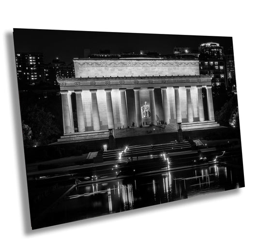 Washington DC Print of Lincoln Memorial at Night - American Wall Art Photo on Premium Photo Paper, Canvas, Acrylic, or Metal