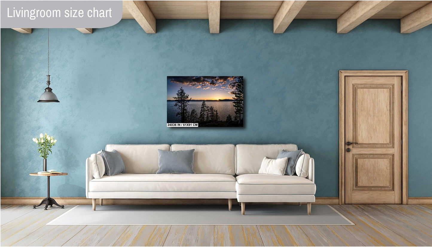 Lake Tahoe Print - Sunset Fine Art Photograph on Photo Paper, Canvas & Metal – Nevada / California Landscape Wall Decor, Mountain Home Gift