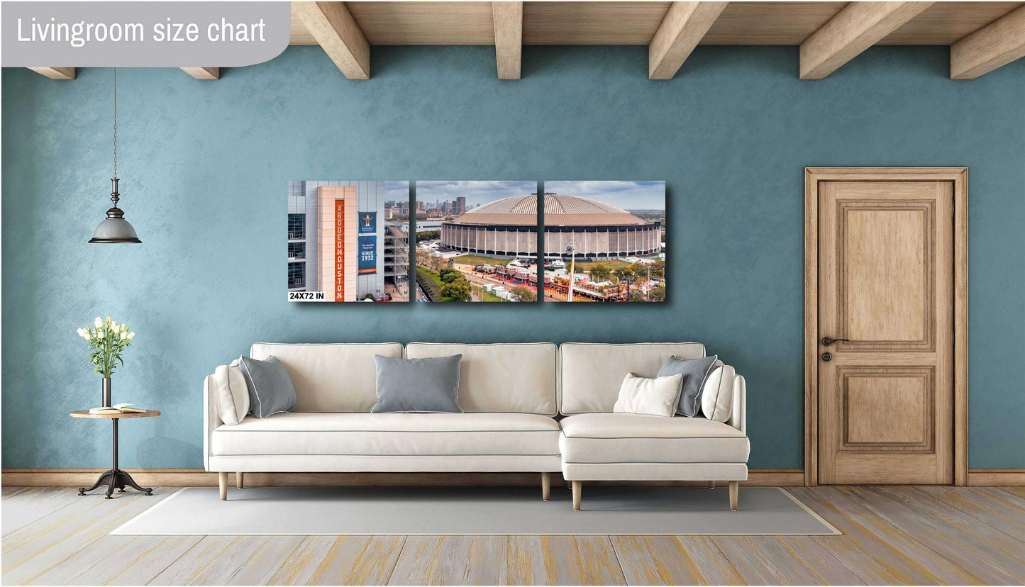Houston Astrodome Sunset: Large Fine Art Photography Print - NRG Stadium & Rodeo Wall Decor, Carnival Art for Home