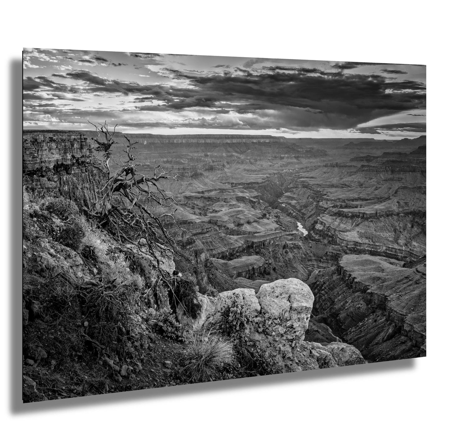 Black and White Art - Grand Canyon Print, South Rim Sunset at Lipan Point on Premium Photo Paper, Canvas, Acrylic, or Metal