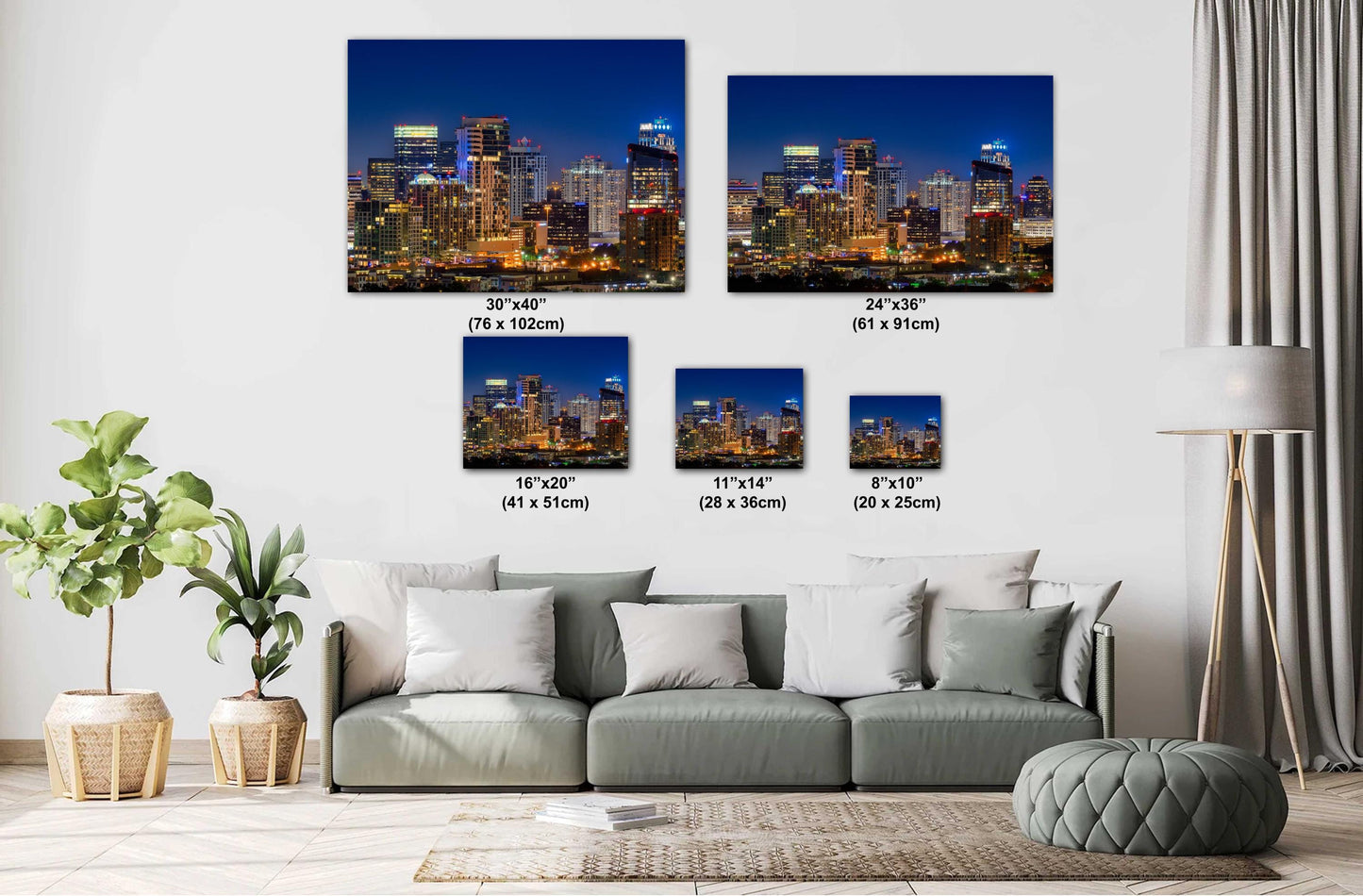 Houston Galleria Skyline Photography Print: Night Panoramic Cityscape Art on Premium Paper, Canvas, Acrylic & Metal Options