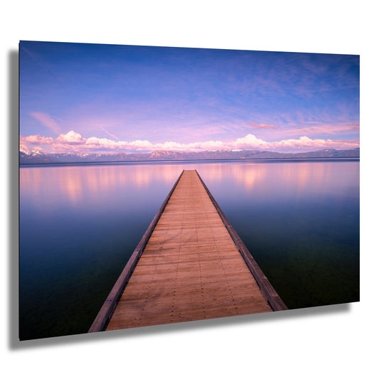 Lake Tahoe Serene Pier Decor - Sunset Fine Art Print on Photo Paper, Canvas & Metal - California Landscape Wall Decor