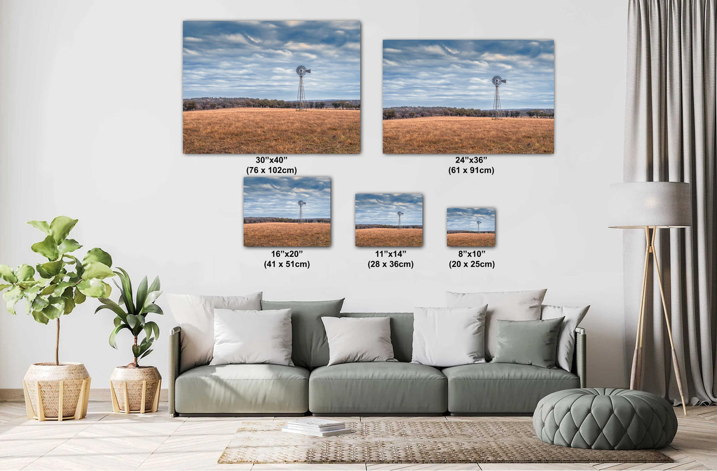 Country Wall Art - Prairie Windmill Landscape Poster | Farmhouse Decor Print on Premium Photo Paper, Canvas or Metal