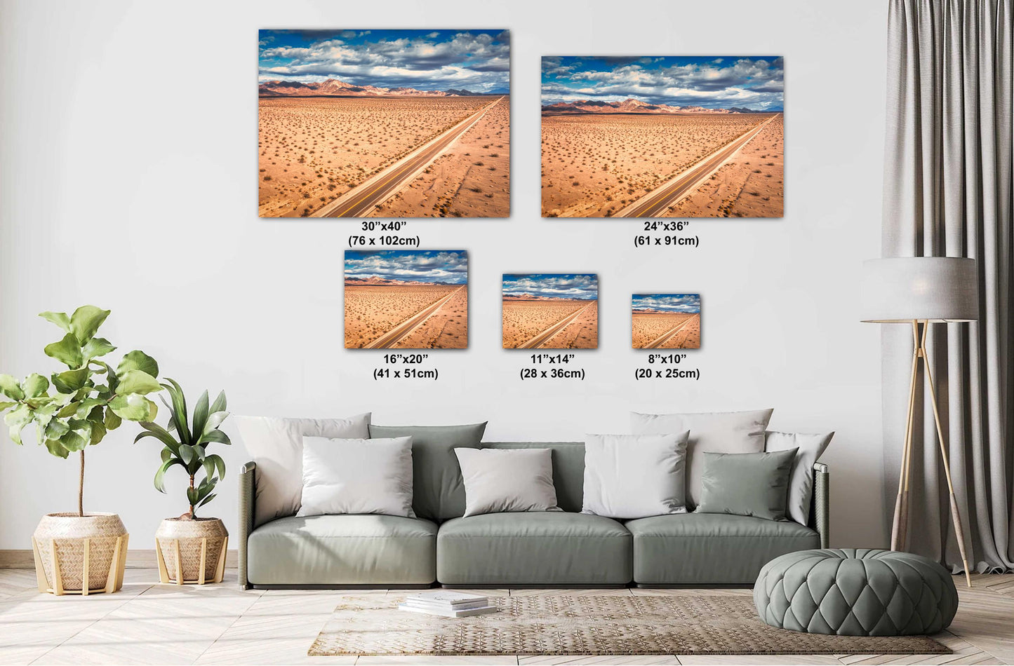 Desert Art - Mojave Fine Art Print: Route 66 Highway from Amboy, California on Premium Paper or Ready-to-Hang Canvas