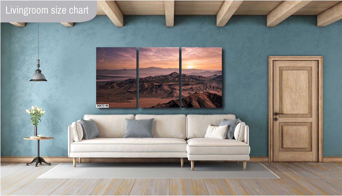 Las Vegas Desert Sunset Canvas Print: Southwest Mountain Landscape Wall Art for Home Decor, Large Format Photography