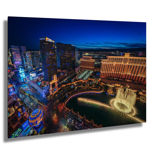 Las Vegas Skyline Print Wall Art: Aerial Photo of The Strip on Premium Paper, Canvas, Acrylic & Metal - Ready to Hang Decor