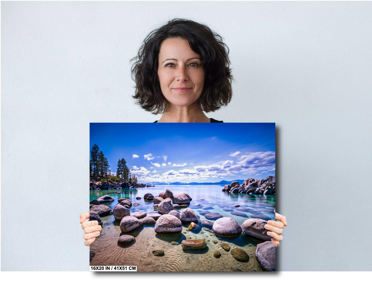 Lake Tahoe Print - Real Photo of Rocks at Sand Harbor State Park Wall Art on Canvas, Acrylic, Metal & Photo Paper - Nevada Photography Decor