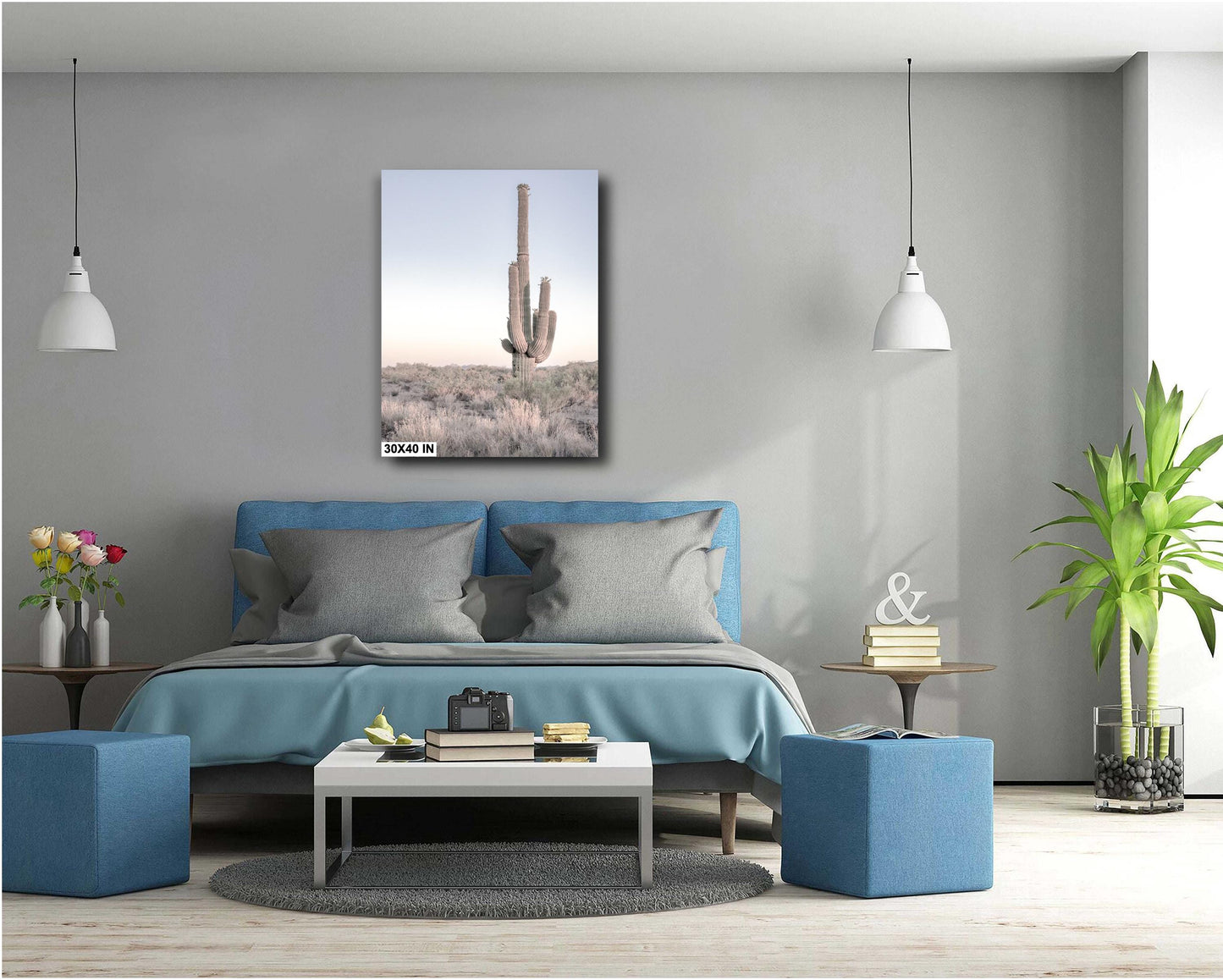 Cactus Wall Prints - Arizona Desert Landscape Print: Saguaro Cactus Wall Art, Boho Southwestern Decor for Home, Nature Photography Decor
