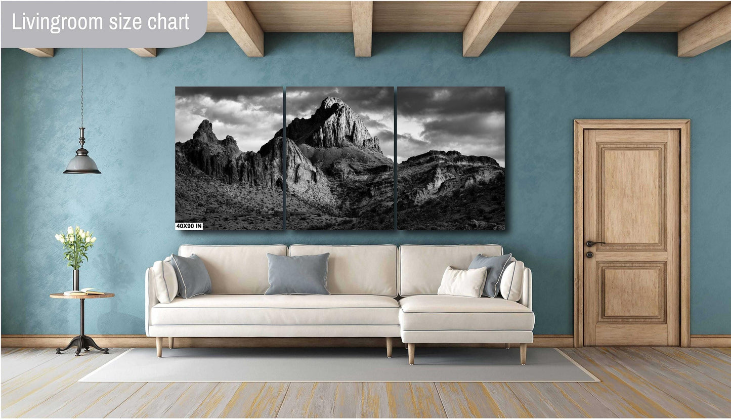 Minimalist Wall Art Black Mountains Print, Arizona Landscape Photography on Premium Photo Paper, Canvas, Acrylic & Metal Decor