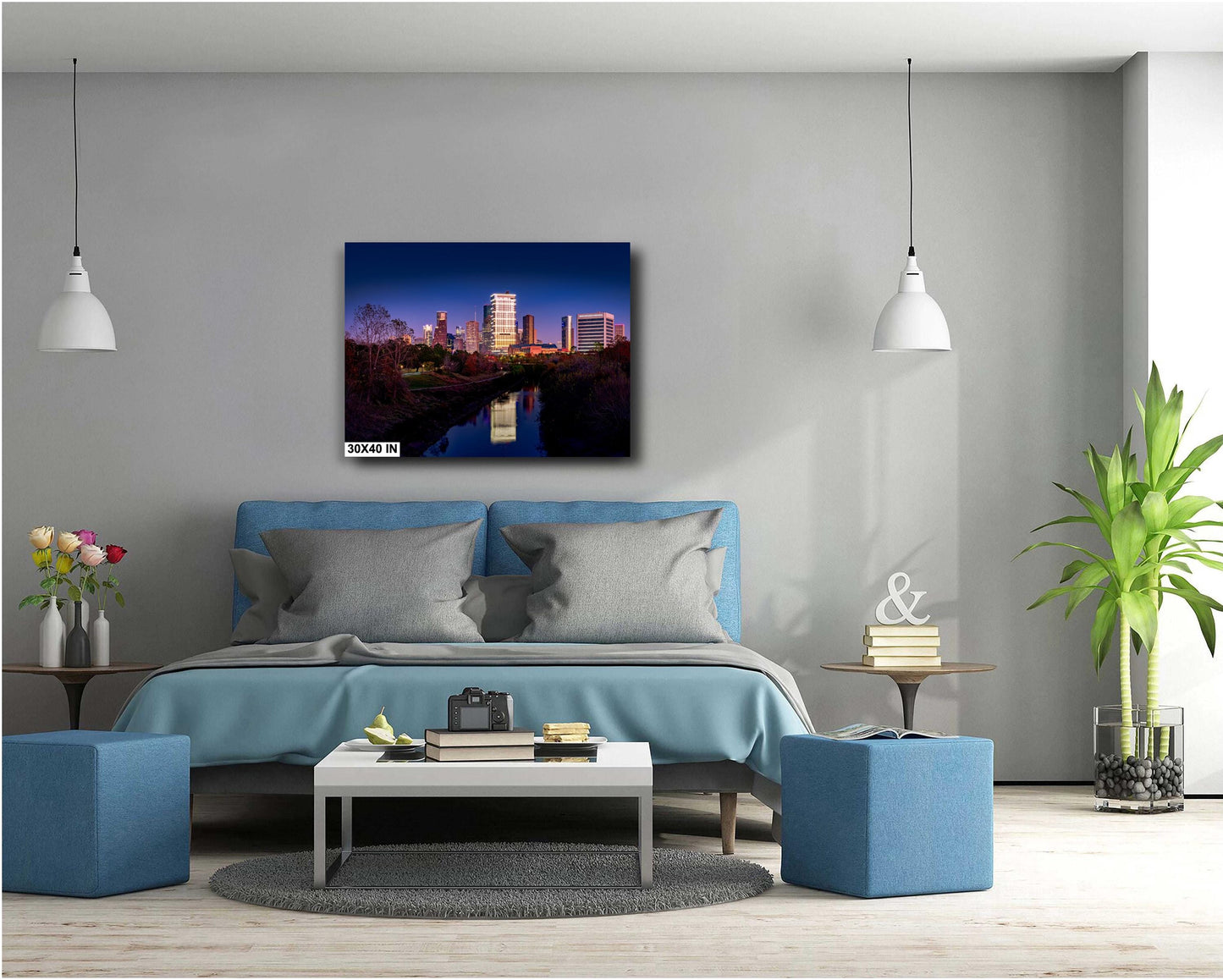 Houston Art - Skyline Wall Art - Stunning Photography from Buffalo Bayou, Ready-to-Hang Canvas, Acrylic & Metal Options, Perfect Home Decor