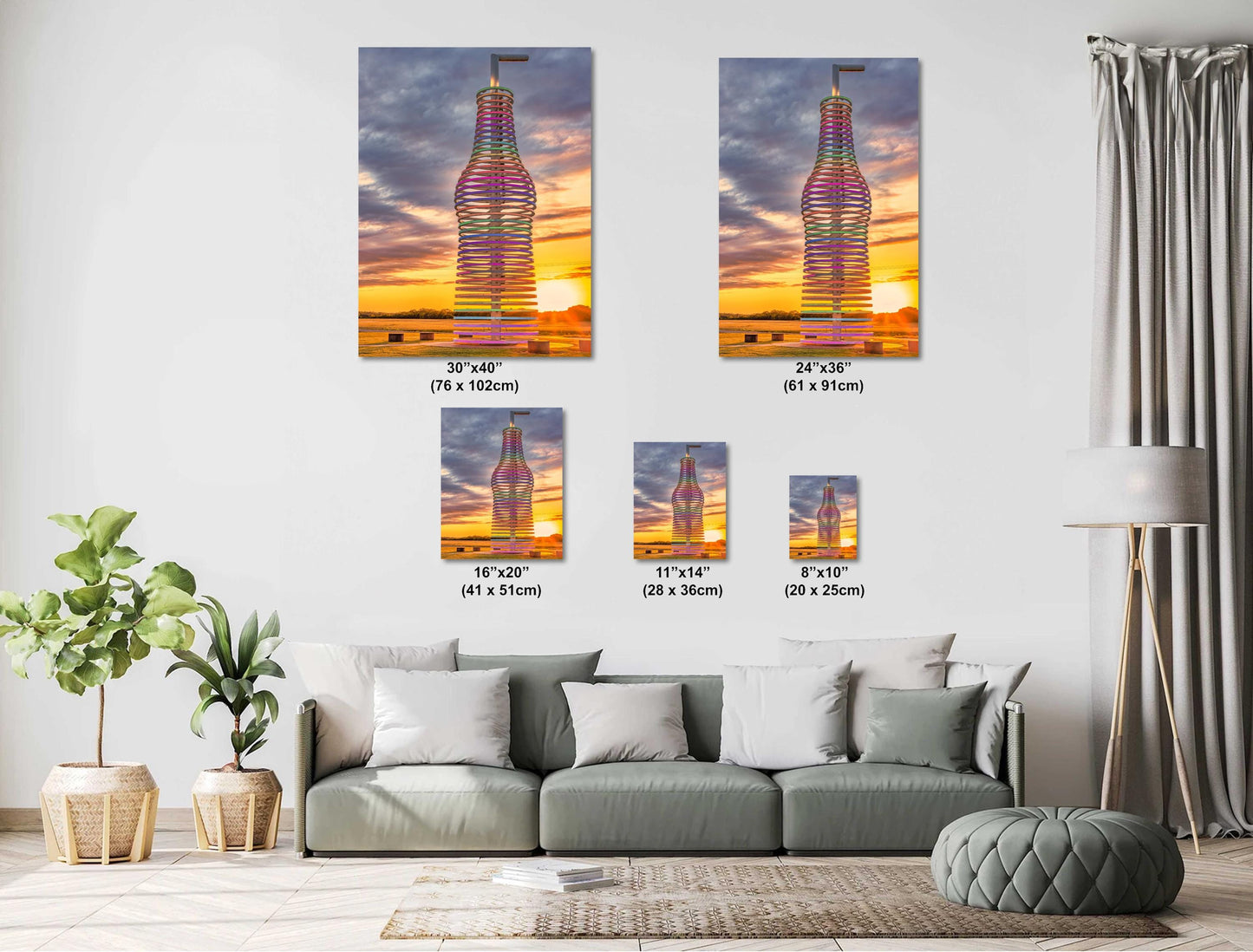 Route 66 Wall Art: Pops 66 Soda Ranch Colorful Oklahoma Sunset Canvas or Premium Photo Paper Print