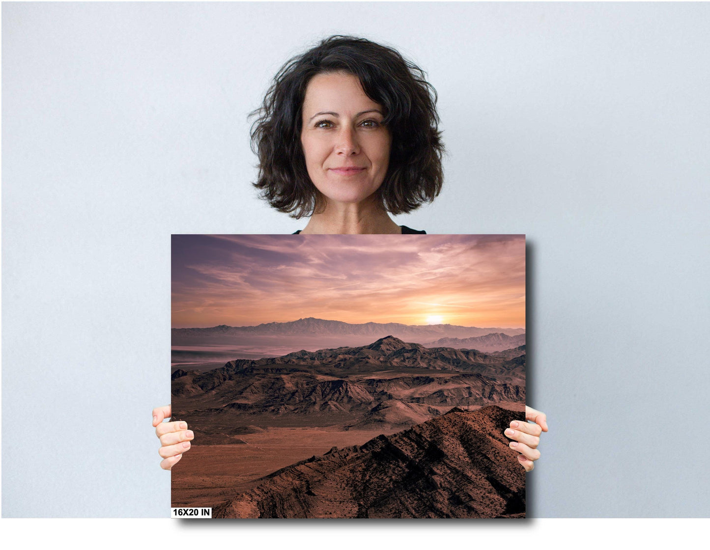 Las Vegas Desert Sunset Canvas Print: Southwest Mountain Landscape Wall Art for Home Decor, Large Format Photography