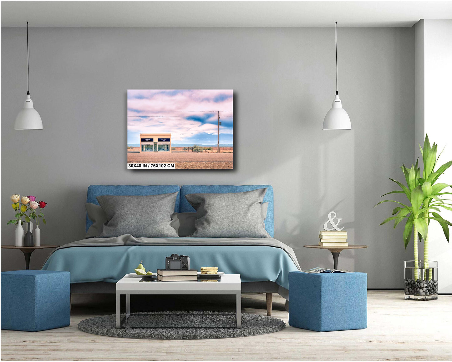 Fashion Wall Art - Marfa Store Photograph: Pastel Sunset Sky Print on Poster, Photo Paper, Canvas, Acrylic, or High Gloss Metal