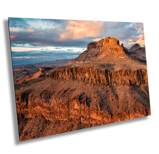 Golden Sunset Over Arizona's Black Mountains - Route 66 Mojave Desert Fine Art Landscape Print, Wall Art Decor, Nature Photography