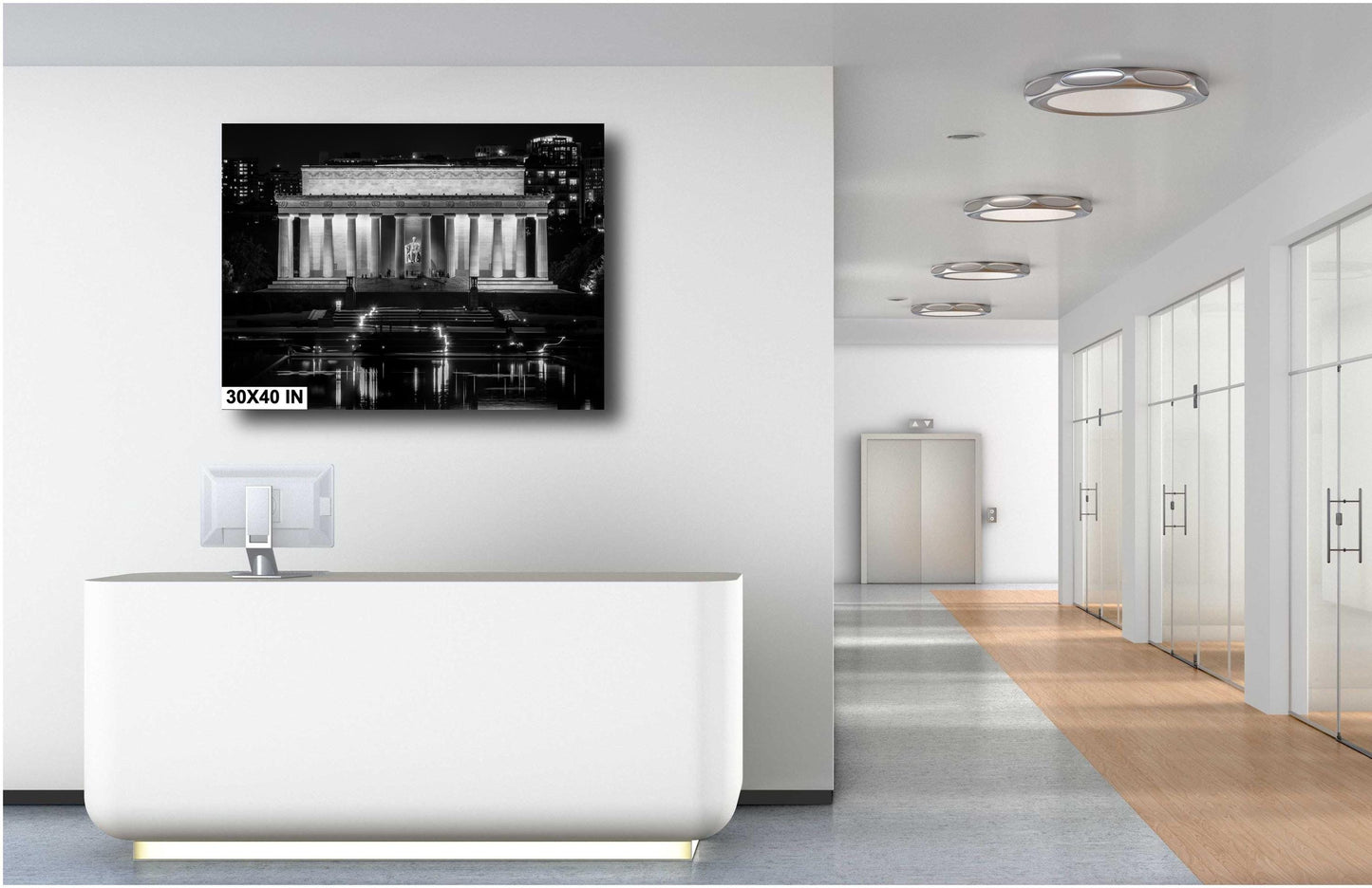Washington DC Print of Lincoln Memorial at Night - American Wall Art Photo on Premium Photo Paper, Canvas, Acrylic, or Metal