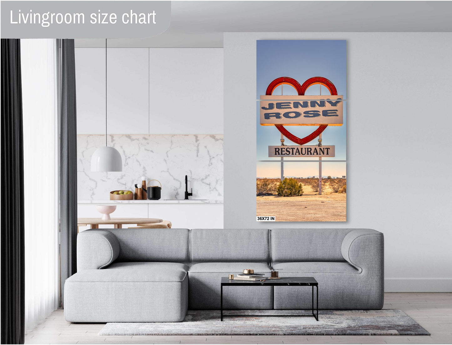 Jenny Rose Restaurant Neon Sign - Americana Wall Art, Desert Landscape Photography, Yermo, CA Home Decor, Unique Gift Idea