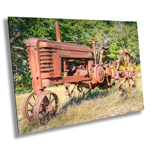 Farmhouse Wall Decor - Vintage Tractor Farm Photography: Rustic Wall Art Canvas Print for Country Home Decor & Farmhouse Style