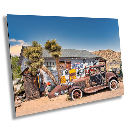 1930s Ford Model A Coupe Photo - Vintage Car Wall Art Print Decor, Hackberry General Store Route 66 Gift on Photo Paper & Canvas