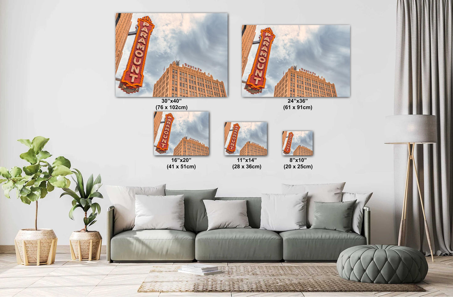 Paramount Theater Wall Art Print - Amarillo Downtown Cityscape on Premium Photo Paper, Canvas, Acrylic or Metal Decor