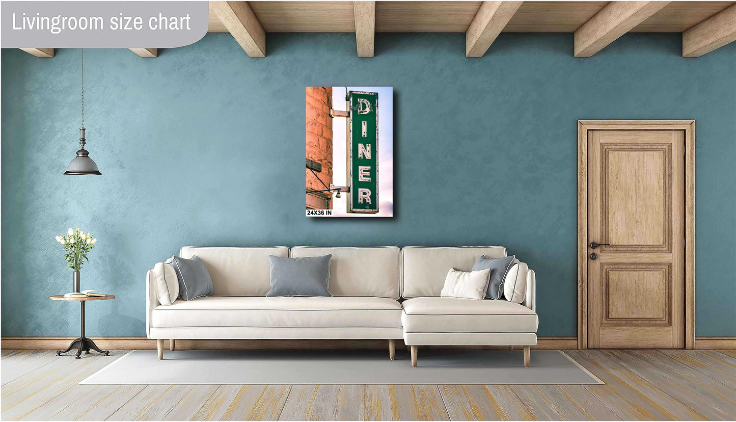 Southwest Diner Sign Print | Vibrant New Mexico Photography for Kitchen, Retro Boho Wall Art Decor