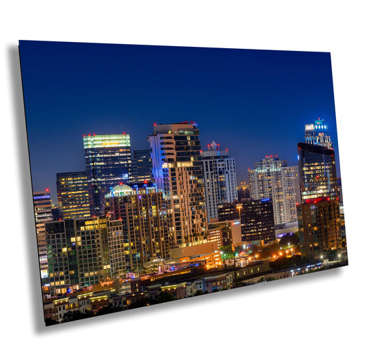 Houston Galleria Skyline Photography Print: Night Panoramic Cityscape Art on Premium Paper, Canvas, Acrylic & Metal Options