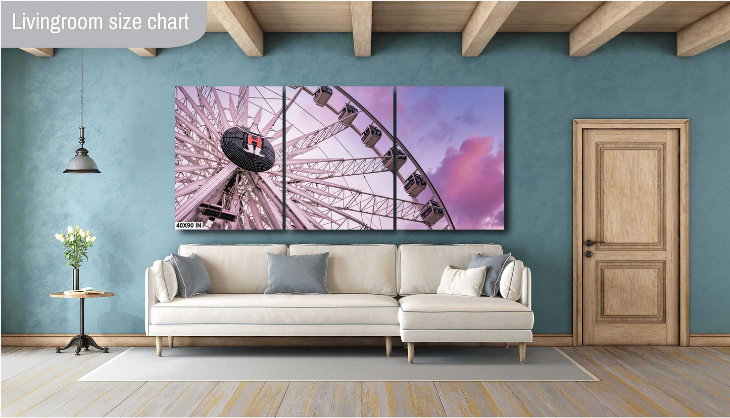 Houston Ferris Wheel Sunset Photography | Large Fine Art Print, Texas Rodeo Carnival Wall Decor for Home & Office