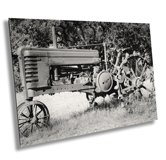 Farmhouse Wall Art - Photograph of Vintage Tractor | Rustic Farmhouse Wall Art Print | Available in Paper, Canvas, Acrylic & Metal