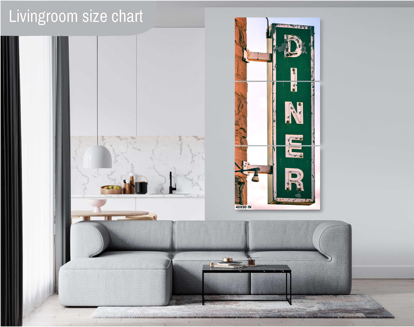 Southwest Diner Sign Print | Vibrant New Mexico Photography for Kitchen, Retro Boho Wall Art Decor