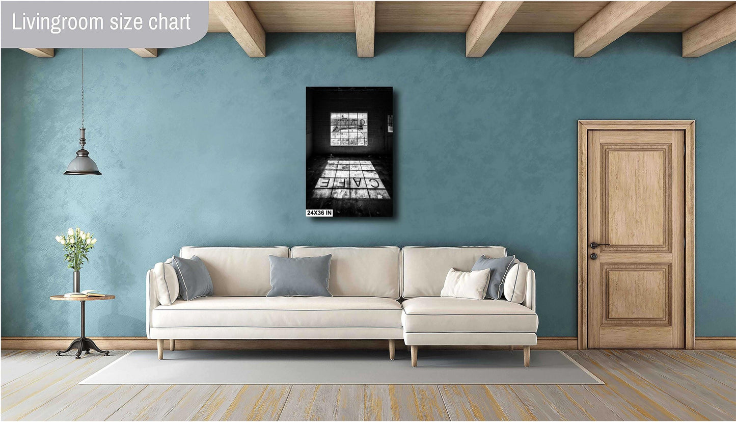 Route 66 Ghost Town: Glenrio Abandoned Cafe Photo - Black & White Print, Rustic American West Wall Art