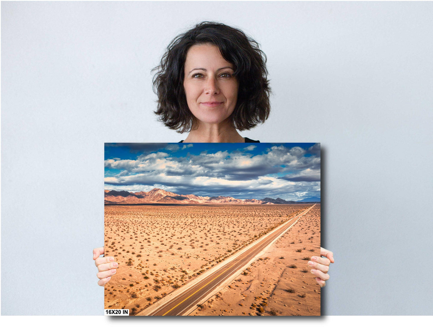 Desert Art - Mojave Fine Art Print: Route 66 Highway from Amboy, California on Premium Paper or Ready-to-Hang Canvas