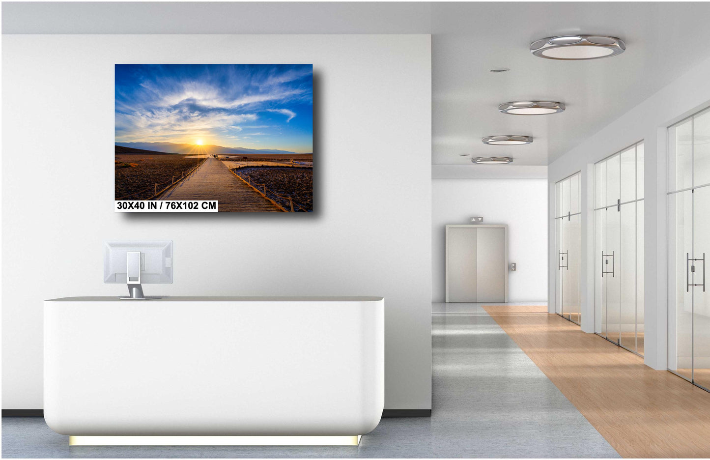 National Park Wall Art - Badwater Basin Death Valley Boardwalk Print, Modern Nature Photography, Premium Quality Home Decor
