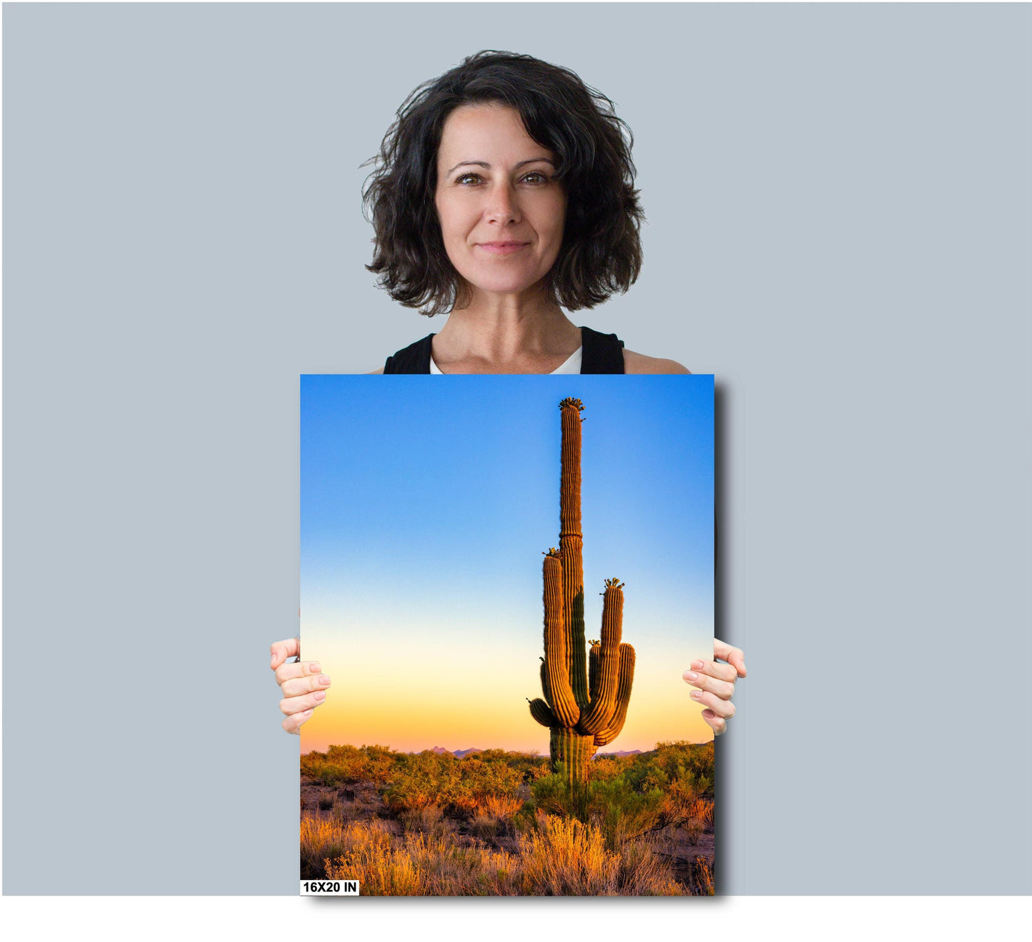 Desert Wall Decor - Arizona Desert Landscape Print: Saguaro Cactus Wall Art, Boho Wilderness Poster for Southwestern Decor